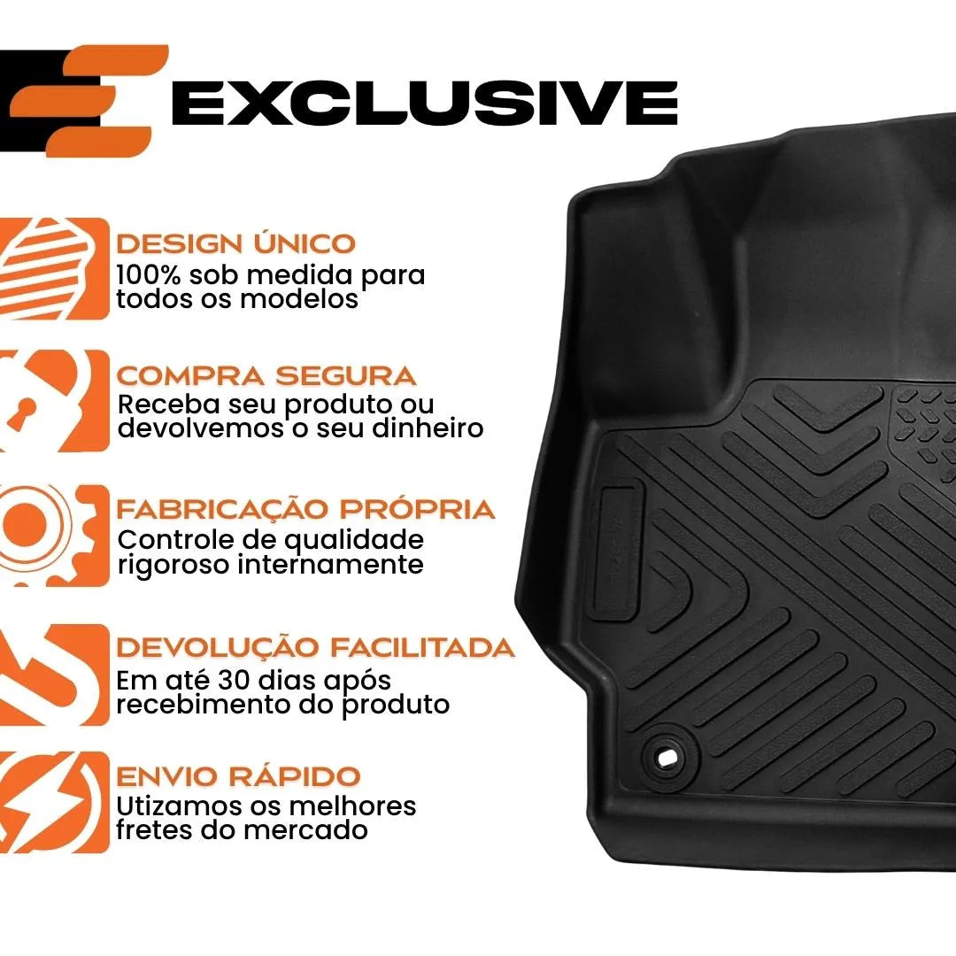JOGO DE TAPETE BANDEJA PREMIUM FORD BRONCO 2021 A 2024 - COMPLETO
