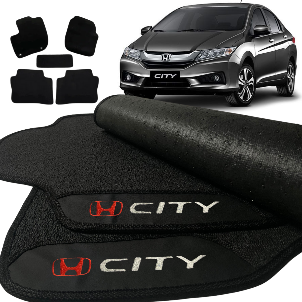 TAPETE BORRACHA PREMIUM CITY 2015 A 2021 5 PEÇAS