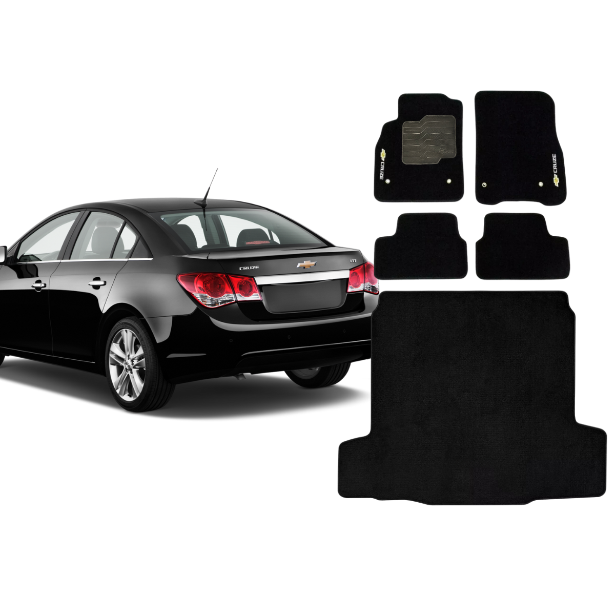 KIT TAPETES CARPETE PORTA MALAS + INTERNOS CRUZE 2011 A 2016