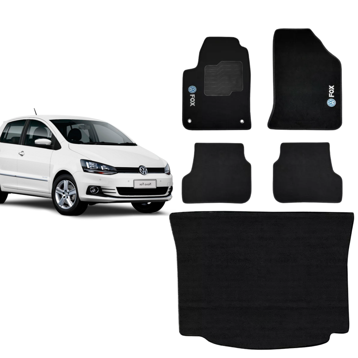 KIT TAPETES CARPETE PORTA MALAS + INTERNOS FOX 2014 A 2022