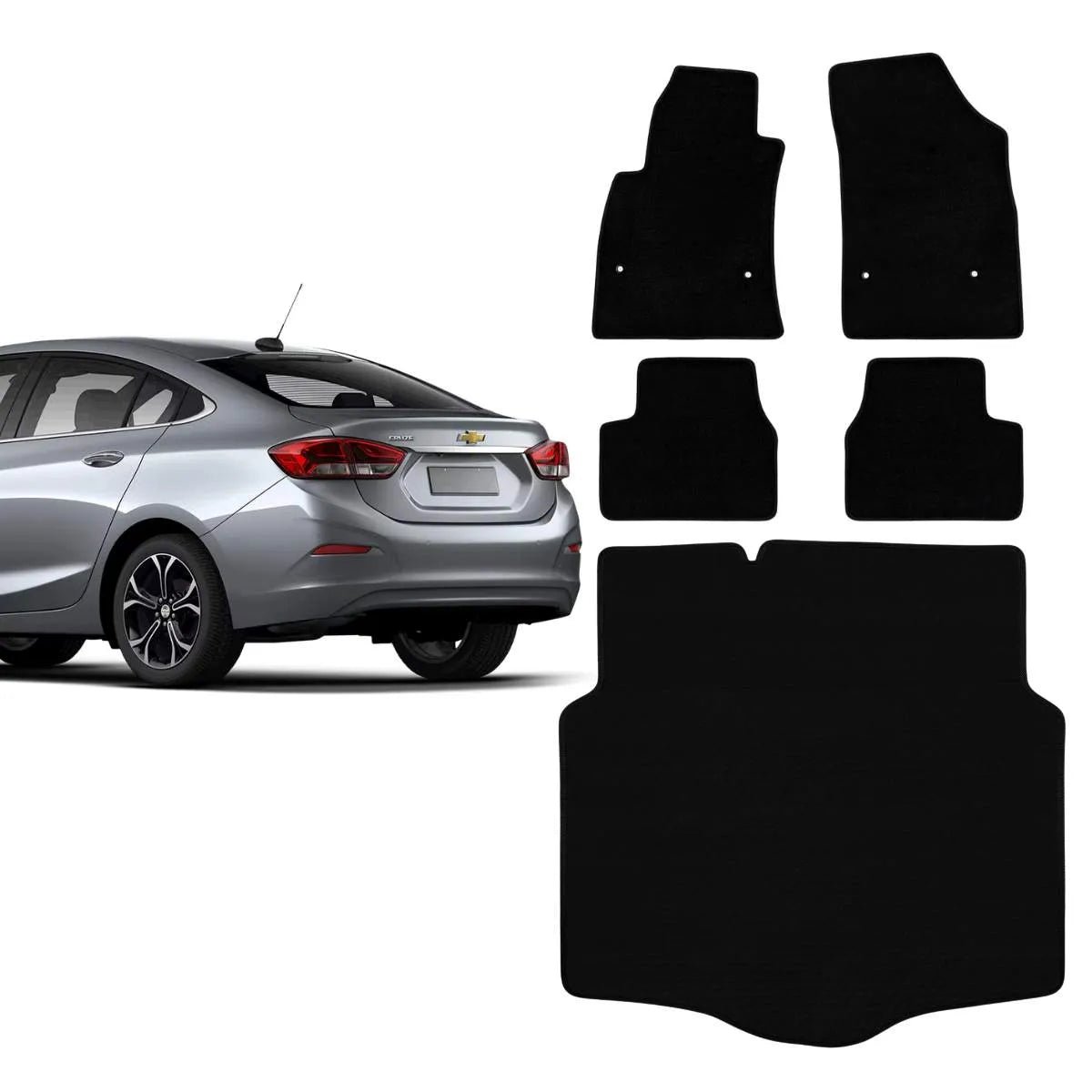 KIT TAPETES CARPETE PORTA MALAS + INTERNOS CRUZE 2017 A 2023