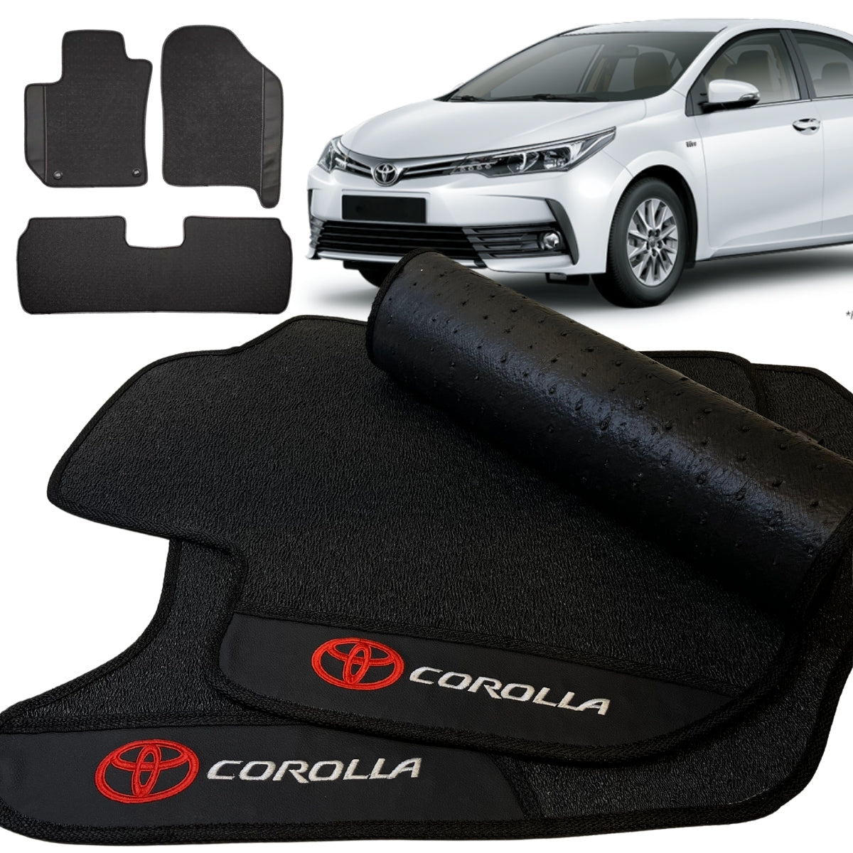 TAPETE BORRACHA PREMIUM COROLLA 2009 A 2017 3 PEÇAS