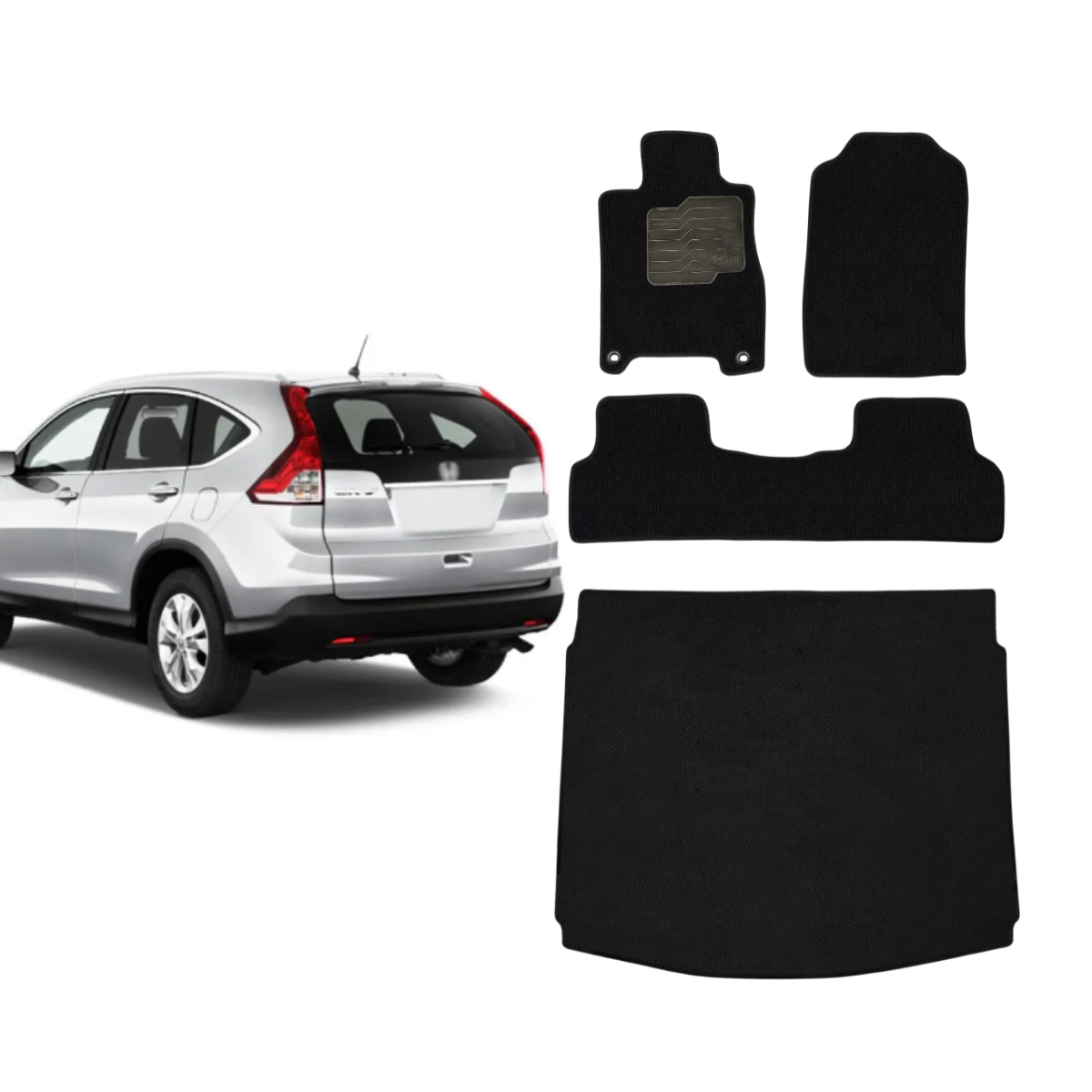 KIT TAPETES CARPETE PORTA MALAS + INTERNOS CR-V 2012 A 2018