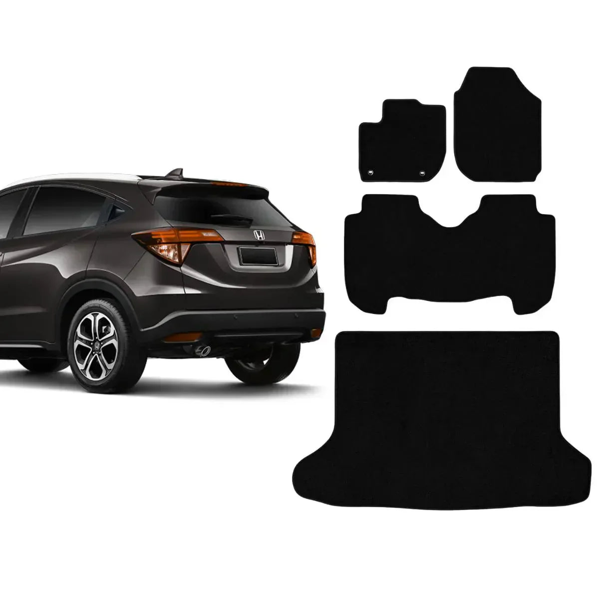 KIT TAPETES CARPETE PORTA MALAS + INTERNOS HR-V 2015 A 2021