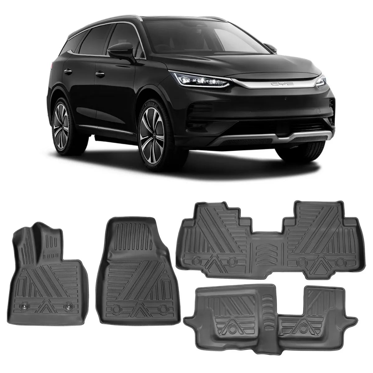 JOGO DE TAPETE BANDEJA PREMIUM BYD TAN EV 2022 A 2025 - COMPLETO