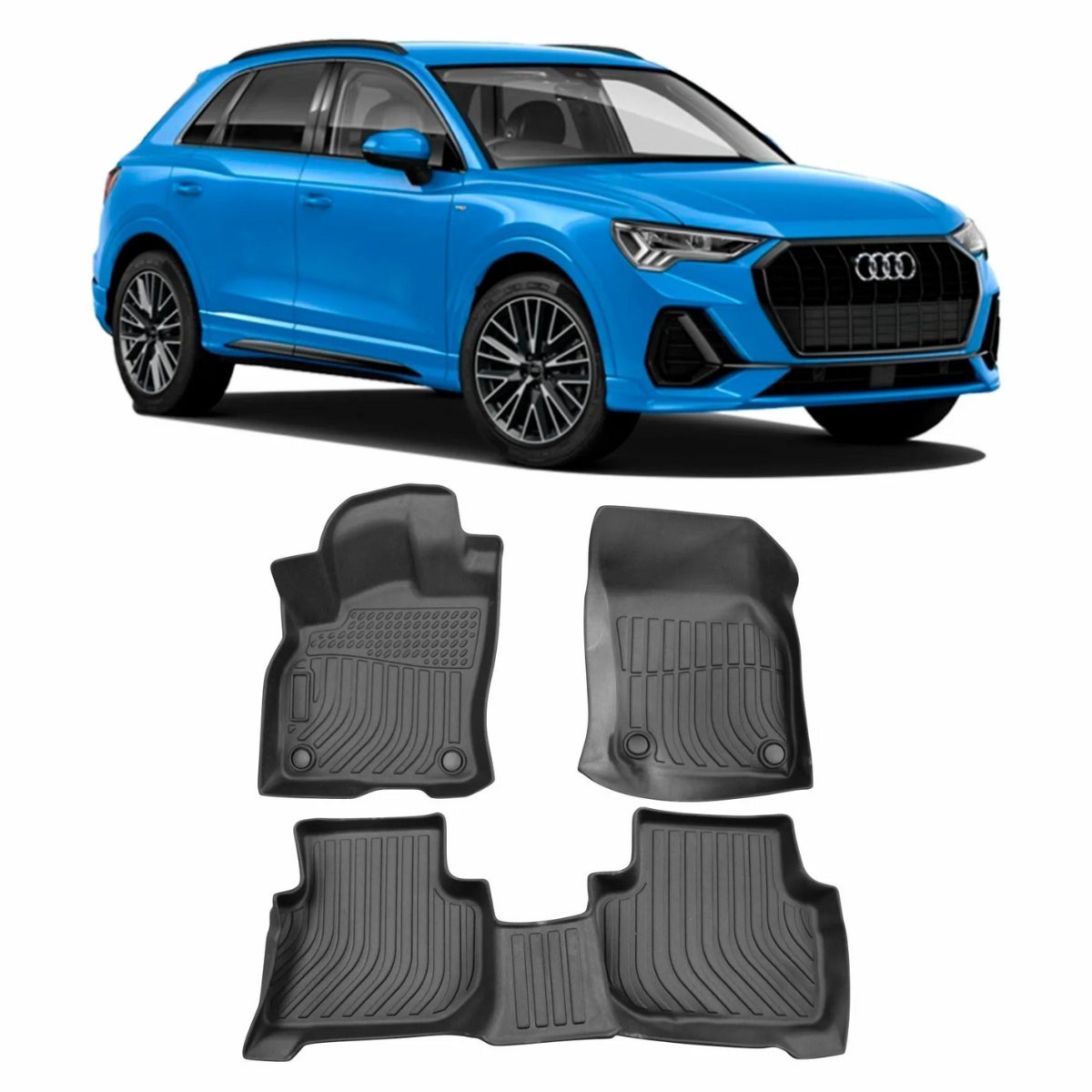 JOGO DE TAPETE BANDEJA PREMIUM AUDI Q3 2019 A 2023 - COMPLETO